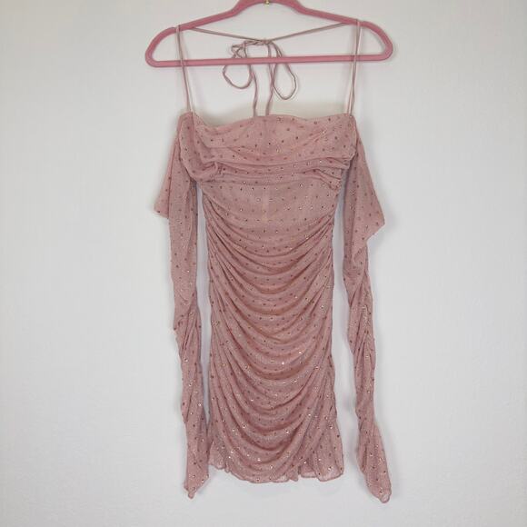 NEW House of CB Estella Soft Pink Crystallised Dress Size Medium - Picture 2 of 7